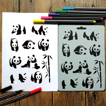 Živali Matrice Za Slikarstvo Ročno DIY Samorog Panda Dinozaver Dodatki Stenske Predlogo Doodle Votlih Pisarni Šolske Potrebščine