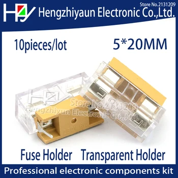 Hzy Brezplačna dostava 10pcs 5*20 mm steklo nosilec varovalke pregleden imetnik s prozoren pokrov varovalke blokov, 5x20 mm zavarovanje glave