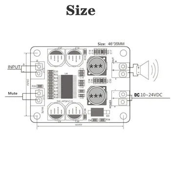 Dc 8-24V Digitalni ojačevalnik odbor Mono 1* 60 W digitalni ojačevalnik odbor za zvočnik spremembe