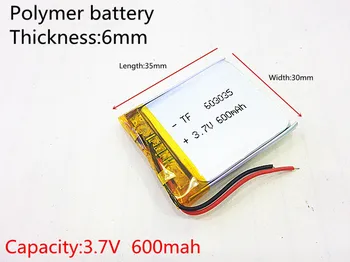 3,7 V 600mAh 603035 Litij-Polymer Li-Po baterija li ionska Baterija za Polnjenje celic Za Mp3, MP4 MP5 GPS