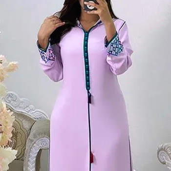 Ramadana Tam Kaftan Jellaba Riched Hooded Maxi Ženske Obleke 2021 Afriške Ženske Letnik Dolgo Obleko Priložnostne Svoboden Femme Vestiods 2022
