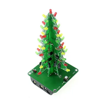 Tridimenzionalni 3D Božično Drevo LED DIY Komplet Rdeče/Zeleno/Rumena LUČKA Utripa Elektronsko Zabavo Komplet