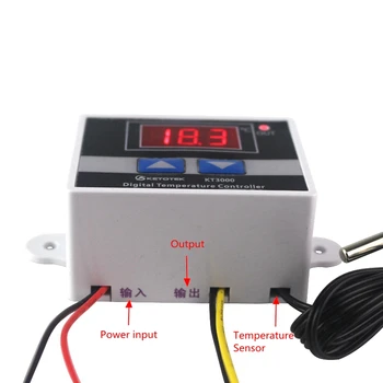 Termostat Digitalni Temperaturni Regulator za Inkubator Akvarij Regulator Stikalo za Nadzor AC 220V DC12V 24V 10A, Rdeče LED Senzor
