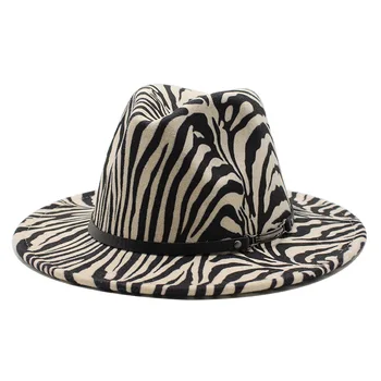 Moški Fedora klobuki ženske Kavboj Leopard volnene jazz klobuki Britanski stil Modni klobuk klobuk jeseni, pozimi big skupaj Multicolor klobuk