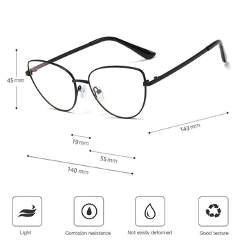 SHAUNA Retro Ženske Kovinski Cat Eye Glasses Okvir Dvojni Barve Platišča Anti Modra Svetloba Optična Očala