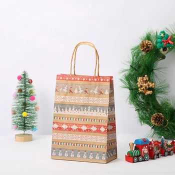 48PCS Cowhide papir Božič serije Snežinka Božično drevo novo Leto papirnato Vrečko Darilo papirnato Vrečko Candy Bag debelo