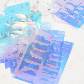 Nail Art Aurora Ice Cube Celofan Končal Barvita Papir Za Prenos Laser Sladkarije Papir Končal Model Nalepke Za Nohte