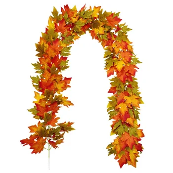 2M Jeseni Maple Leaf Garland Umetno vinske Trte, Okrasne Garland Ponaredek Listje Niz Halloween Zahvalni Vrtni Okras