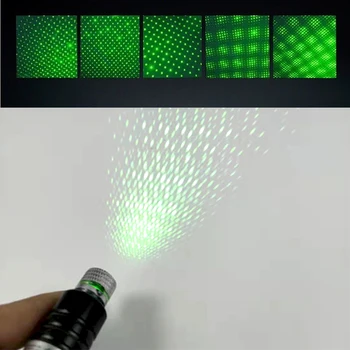 High-power Led Zeleno Laserski kazalnik Poučevanja Aluminij Zlitine Laser Svetilka USB Polnjenje Gypsophila Prostem Lov Svetlobe