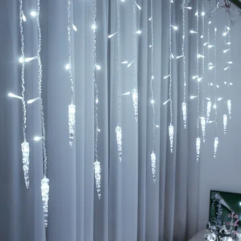 Božični Luči LED Zavese Garland na Oknu Niz Luči Festoon Venci za Novo Leto, Božič Okraski za Dom