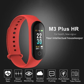 M3 Plus HR Srčni utrip, Krvni Tlak Monitor Fitnes Tracker Pametna Zapestnica