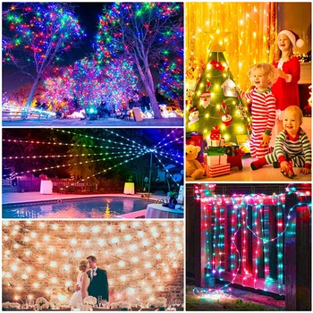 5M LED Zavese Garland Dvojno Barvo Okna USB Niz Luči Pravljice Festoon Daljinsko Božič Poroko Počitnice Dekoracijo za Dom