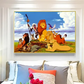 Disney Klasični Film Levji Kralj Platno Slikarstvo Anime Plakatov in Fotografij Sodobnih Stenskih slikah, za Otroke Spalnica Dekor