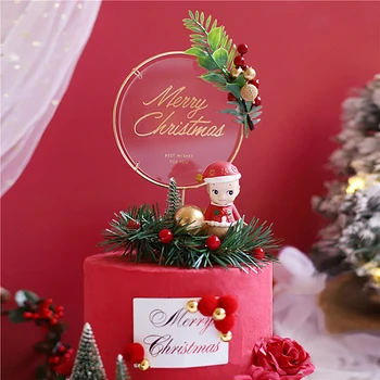 Cvetlični Listi Vesel Božič Torta Pokrivalo za Novo Leto Elk Otrok Ljubezni darilo Baby Tuš Stranka Peko Dekoracijo Sladica Dobave