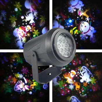 16 Vzorec LED Snežinka Projektor Luči Božič Obračanje na Prostem Decorfor Počitnice Stranka Doma Vrt Novo Leto Fazi