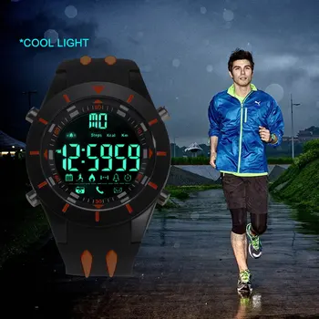 SMAEL Digitalni Ročne Nepremočljiva Velik LED Zaslon za Izbiranje Štoparica Šport na Prostem Črna Ura Šok LED Watch Silikonski Moških 8002