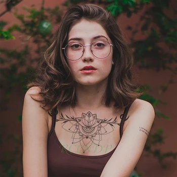 Nepremočljiva Začasni Tattoo Nalepke mandala totem na Prsi, Prsi, Boke Nazaj Ponaredek Tattoo Flash Tatto henna Za Ženske Dekle