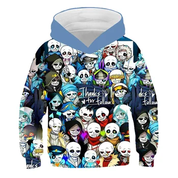 Novo Undertale lobanje hoodies 2021 novega modela, Sans vzorec 3D tiskanje moda fant, dekle, puloverji jopice vrhovi otroška oblačila