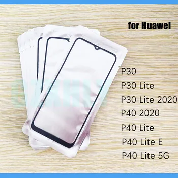 10pcs/veliko STEKLO +OCA LCD Sprednji Zunanji Objektiv Za Huawei P30 P40 Lite 5G 2020 P40 Lite E Zaslon na Dotik, Plošča