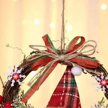 9 Stilov, Božični Okraski, Santa Claus Venec Risanka Lutka Vesel Božič Stranka DIY Dekor Vrstici Soba Rattan Božič Obesek