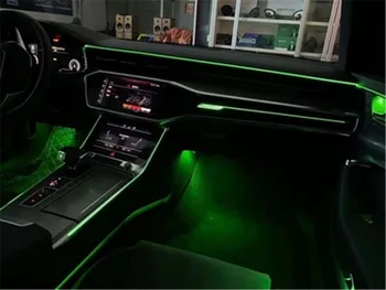 RGB LED Avto Notranje zadeve Ambient Dekor Akrilna Vlakna, Optični Trak Svetlobe, ki Jih App Nadzor Avtomobila Dekorativni Vzdušje Svetilke