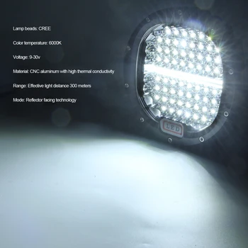 7 Palčni 12V LED delovna Lučka Smerniki LED Vožnja Lučka Off Road meglenke Spot Pramen Teče Luči Offroad Pribor 300W 1pcs