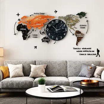 Nordijska ustvarjalne ure sodobne preprost zemljevid, stenske ure dnevno sobo osebno moda steno gledal doma ura dekoracijo vzdušje