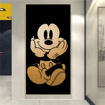Disney Anime Platna Slike Mickey Minnie Plakati in Risanka Natisne Wall Art Slike za Dnevni Sobi Doma Soba Dekoracijo