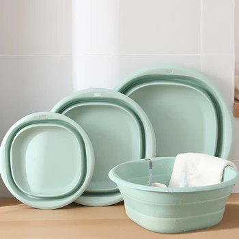 Zložljiva Prenosna Umivalnik DishpanTravel Silikonski Plastike Za Shranjevanje Košarico Gospodinjski Kuhinja Na Prostem Čistilni Material