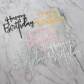 1pc Zlata, Srebrna, Modra Cupcake Torto Pokrivalo Happy Birthday Cake Vrh Zastave za Ljubezen, Družino Rojstni Peko Dekoracijo Dobave