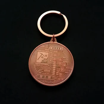Moda Replika Prekrita Bitcoin Kovanec Keychain Zbirateljske Avto Vrečko Tipko Fizično Kovinski obesek za ključe Obesek za Ženske in Moške Nakit Darila