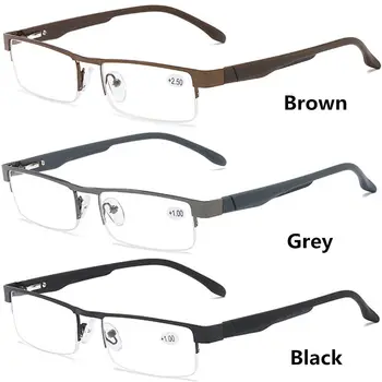 Prenosni Kovinski Okvir Moških Branje Očala Letnik Poslovnih Daljnovidnost Očala Moški Anti-Modra Svetloba Branje Očala +1.0~+4.0