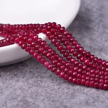 4 MM Naravnih Brazilski Ruby Obrazi Krog Svoboden Kroglice Gemstone Naravnega Kamna Ogrlice Za Ženske M2I0