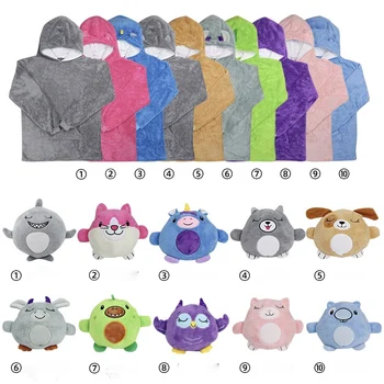 2021 Nosljivi Otroci hišni Ljubljenčki Hoodie Odejo Hoodie otroška Majica Pet Oblike Zimski Flis Pet Hooded Pižamo Za Otroke Počitnice