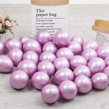 100 kozarcev 5/12 Chrome Roza Kovinski Lilac Purple Baloni Sijajni Latex Globos Poroko, Rojstni dan Okraski Baby Tuš