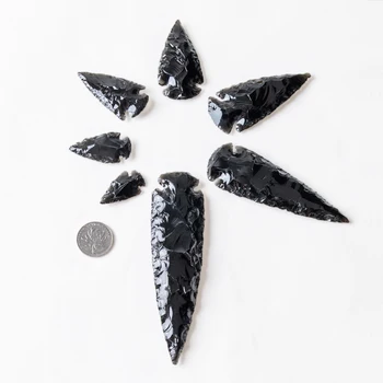 1pc črni obsidian puščico Čakro, Pribor, material, Zlobni duh naravnega kamna