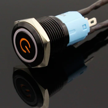 LED Zaklepanje 16 mm Nepremočljiva Kovinski Pritisni Gumb Preklopi ohraniti kovinski stikalo Zaporno pritisni gumb 3V 5V 12V 24V 48V 110V 220V