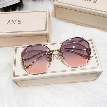2022 Nove Ženske sončna Očala Rimless UV400 Oblikovalec blagovne Znamke Visoke Kakovosti Gradient sončna Očala Ženski oculos