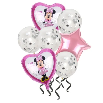 7pcs/veliko Minnie Konfeti Balon Mickey Mouse Rojstni Dekoracijo Baby Tuš Dekor Otroci Stranka Mickey Baloni Zrak Globos