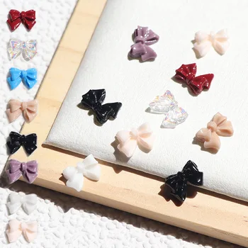 50 Kos/Komplet 3D Mini Modni Beli Smolo Lok Nail Art Okraski Mešani Sijoče Japonski Slog DIY Nakit Dodatki