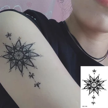 Nepremočljiva Začasni Tattoo Nalepke Totem Cvet ponaredek Geometrijske živali Flash Tattoo Roko Nazaj Stopala za Dekle Ženske Moški