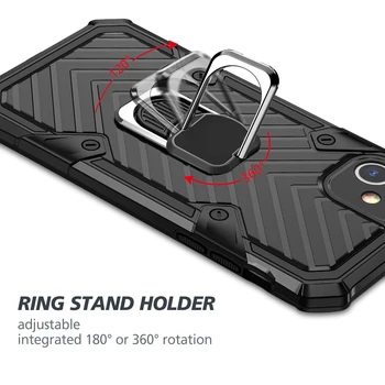 Shockproof Oklep Telefon Primeru Avto Nosilec Anti-padec Pokrov za Iphone 12 11 7 Pro Plus 8 X Xs Max XR 6 6s SE Prst Magnetni Obroč