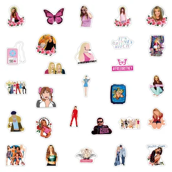 10/50Pcs/set Ameriška Pevka Britney Risanka Nalepke za Prtljago DIY Decals Čelada Primeru Prenosni Telefon Skateboard Kitaro