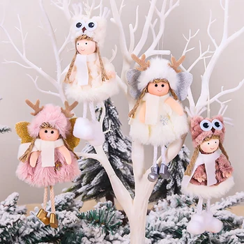 Pliš Angel Doll Obesek Božič Visi Drevo Okraski Božič Okraski Za Dom Novo Leto Dekle Otroci Darilo Noel Natalne