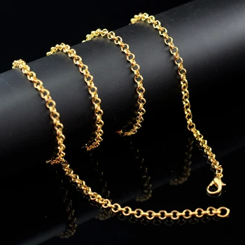 4PCS 3 mm 80 cm O-kabel ogrlica verige zaponko za nakit ugotovitve Zlata, Srebrna Barva Kabla Verige Diy Nakit Ogrlica