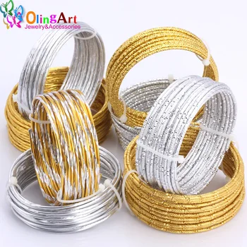 1M/5M veliko 2,0 mm Različnimi Vzorci Aluminija žica zlato/srebro mehko obrti vsestranski Nove kovinske žice DIY Ročno izdelan nakit, izdelava