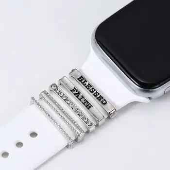 Diamond Dekorativni RingBand Ornament Kovinski Čare Pametno Gledati Silikonski Trak Pribor Za iwatch Zapestnica Za Apple ura