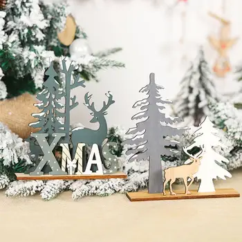 Božič DIY Lesen Okrasek 2021 Novo Leto Božično Drevo Elk Okraski za Dom Navidad Noel Stranka Dobave