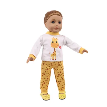 Lutka Obleko Samorog Mucek Žirafa Leopard Pižamo Za 18 Inch American&43 Cm Baby Novo Rojen Lutka Generacije Rojstni dan Dekle je Igrača