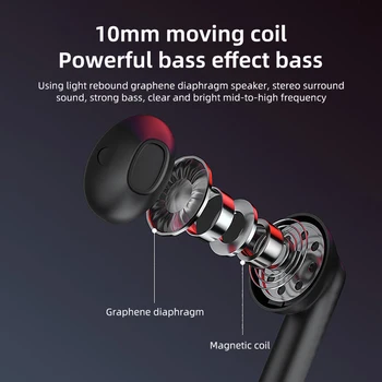 TWS Bluetooth5.0-združljiv Stereo Slušalke Športne Brezžične Slušalke Nepremočljiva Čepkov v Uho Slušalke Z Mikrofonom